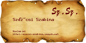 Szécsi Szabina névjegykártya