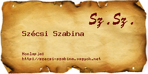 Szécsi Szabina névjegykártya