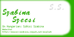 szabina szecsi business card