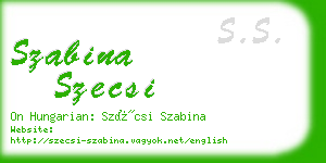 szabina szecsi business card